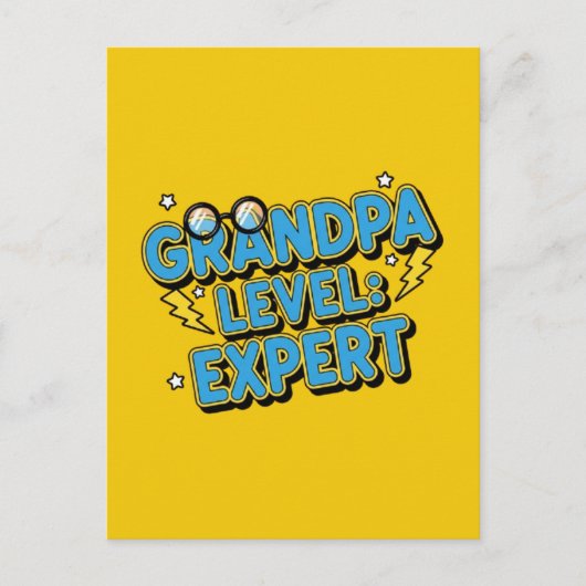 Opa-Level-Experte (Cartoon-Stil) Postkarte (Vorderseite)