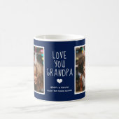 Opa Liebe Sie 2 Fotos Moderne Navy Blue C41 Kaffeetasse (Mittel)
