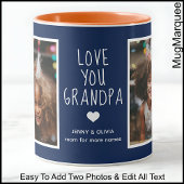 Opa Liebe Sie 2 Fotos Moderne Navy Blue C41 Tasse