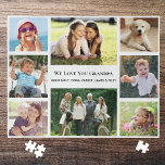 Opa Liebe Sie FotoCollage Personalisiert Puzzle<br><div class="desc">Geben Sie dem weltbesten Opa ein lustiges, individuelles Foto-Collage-Puzzle, das er schätzen und genießen wird. Man kann sich mit acht Fotos von Enkeln, Kindern, anderen Familienmitgliedern, Haustieren usw. personalisieren, den Ausdruck "I Liebe You" oder "Wir Liebe dich" anpassen, und ob er "Opa", "Papa", "Abuelo" usw. genannt wird, und Namen hinzufügen....</div>