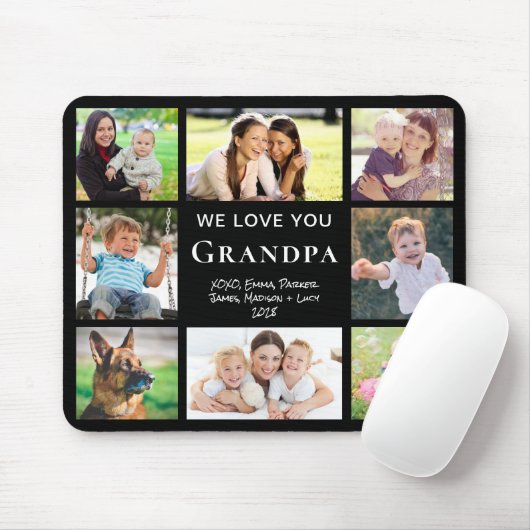 Opa Liebe Sie fotokollaborieren Schwarz Mousepad (Mit Mouse)
