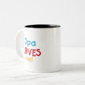 Opa Lieben Me T - Shirt und Geschenke Zweifarbige Tasse (Vorderseite Links)