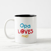 Opa Lieben Me T - Shirt und Geschenke Zweifarbige Tasse (Links)
