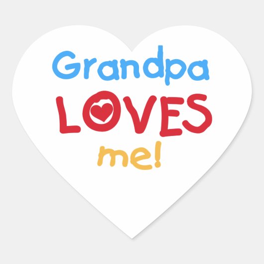 Opa Lieben Tshirts und Geschenke Herz-Aufkleber (Vorderseite)
