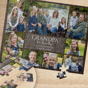 Opa liebt dich Enkelkinder Foto-Collage Puzzle