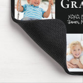 Opa Liebt Dich Foto-Collage Schwarz Mousepad (Ecke)