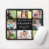 Opa Liebt Dich Foto-Collage Schwarz Mousepad (Mit Mouse)