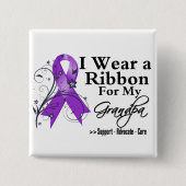 Opa Lila Ribbon - Bauchspeicheldrüsenkrebs Button (Vorderseite)