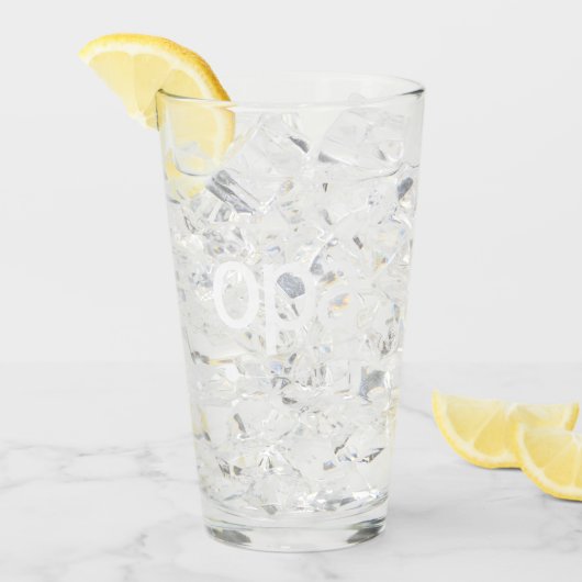 OPA Logo Glass Tumbler - Weißes Logo (Vorderseite Ice)