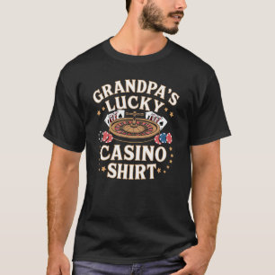 Opa Lucky Casino-Shirt Glücksspiel Roulette-Chips T-Shirt