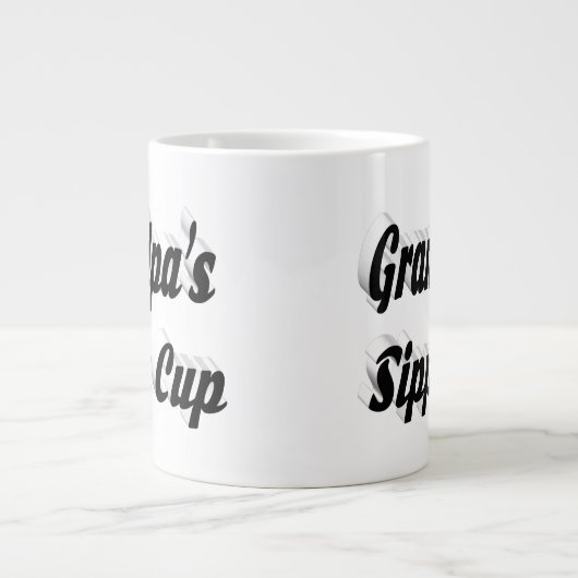 Opa lustiger Kaffee Zitat schwarzer Text Jumbo-Tasse (Vorderseite)