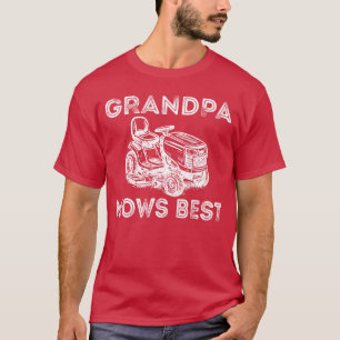 Opa mäht am besten Lustiger Rasenmäher Vatertag Pa T-Shirt