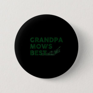 Opa mäht Vintage-Rasenmähen Gärtner Vater Button