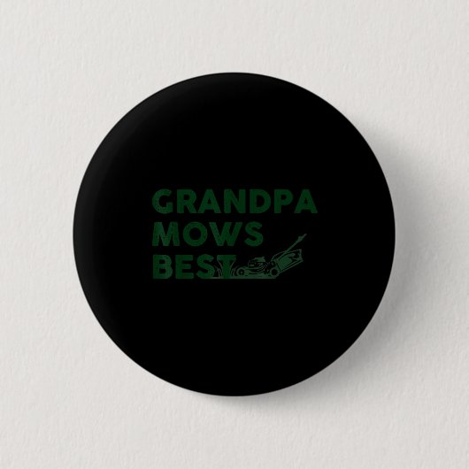 Opa mäht Vintage-Rasenmähen Gärtner Vater Button (Vorderseite)
