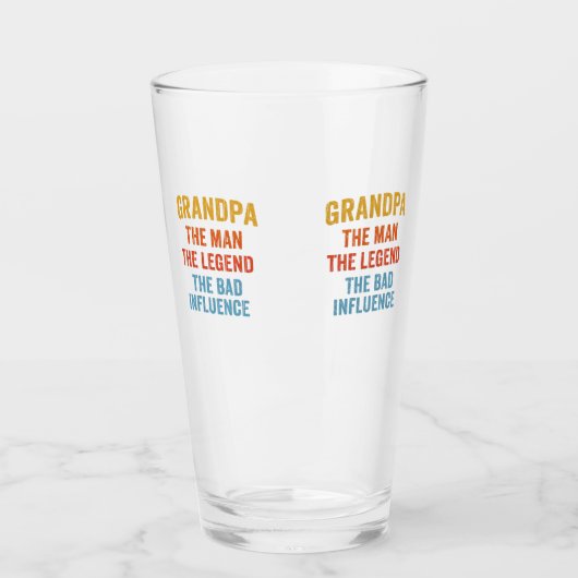 Opa Mann Legende Schlechter Einfluss Illustration Glas (Vorderseite)