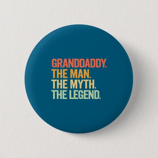 Opa Mann Mythos Legende Retro-Kunstwerk Button (Vorderseite)