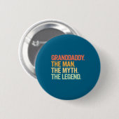 Opa Mann Mythos Legende Retro-Kunstwerk Button (Vorne & Hinten)