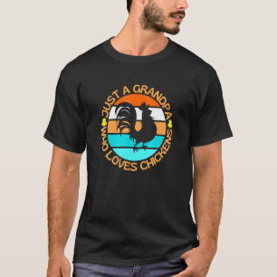 Opa Männer Hühnerliebhaber Hühnerfarm Züchter Flüs T-Shirt