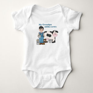 Opa melkt Kühe Baby Strampler