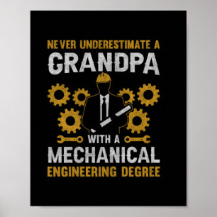 Opa mit Maschinenbau Poster