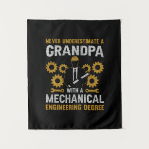 Opa mit Maschinenbau Wandteppich