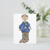Opa mit Zeitungsdesign Postkarte (Stehend Vorderseite)