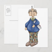 Opa mit Zeitungsdesign Postkarte (Vorne/Hinten)