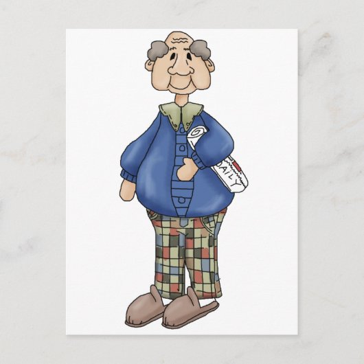 Opa mit Zeitungsdesign Postkarte (Vorderseite)
