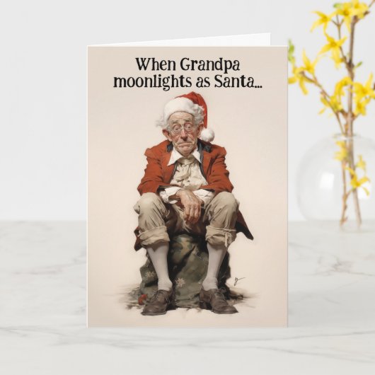 Opa Mondlicht als Weihnachtskarte Karte (Gelbe Blume)