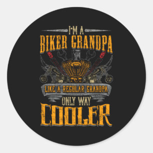 Opa Motorrad Biker Er Papa Runder Aufkleber