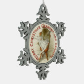 Opa Mouse Reading a Newspapier Schneeflocken Zinn-Ornament (Links)