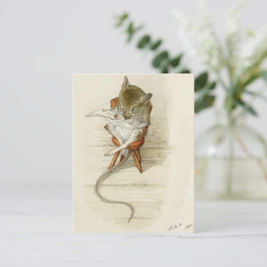 Opa Mouse Watercolor Rezeptionskarten Postkarte (Stehend Vorderseite)