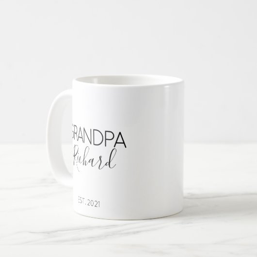 Opa Name Schwangerschaft Ankündigung Geschenk Kaffeetasse (Vorderseite Links)