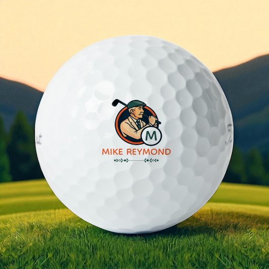 Opa Name und Golfer Icon personalisiert Golfball
