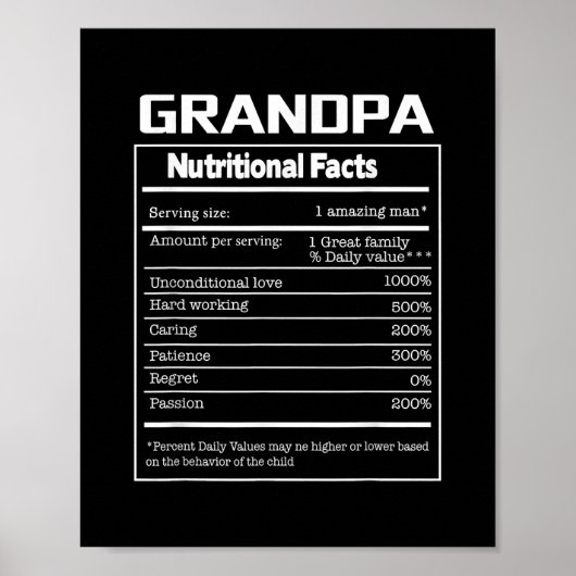 Opa Nutritional Facts Poster (Vorne)