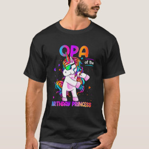 Opa of the Birthday Princess Girl Dabbing Unicorn T-Shirt