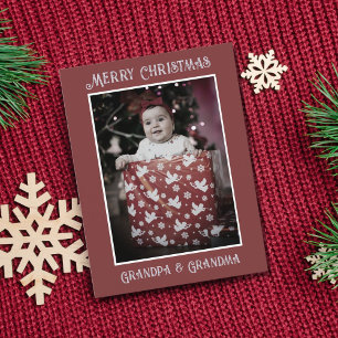 Opa & Oma Frohe Weihnachten Foto Postkarte