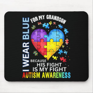 Opa Oma Ich trage Blau für meinen Enkel Autismus Mousepad