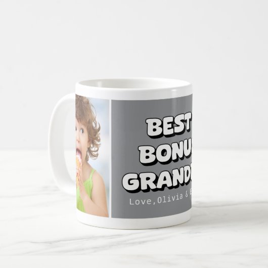Opa Opa Beste Bonus 2 Foto Grau Kaffeetasse (Vorderseite Links)