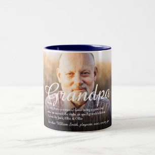 Opa Opa-Definition Elegantes Schriftfoto Zweifarbige Tasse