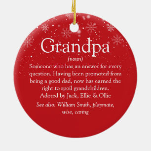Opa Opa Papa Definition Weihnachtsfoto Keramik Ornament