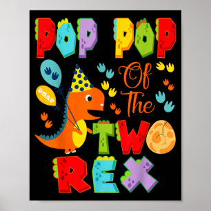 Opa Opa von den zwei Rex zum 2. Geburtstag Junge D Poster