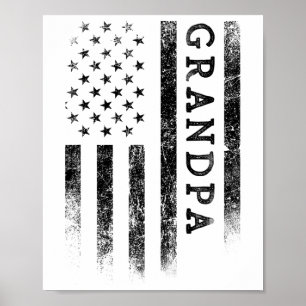 Opa Patriotischer Amerikaner Usa-Flagge Vatertag G Poster