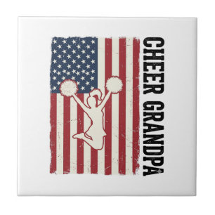 Opa patriotisches Vintage-Flag-Shirt-Design anfeue Fliese