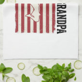 Opa patriotisches Vintage-Flag-Shirt-Design anfeue Geschirrtuch (Gefaltet)