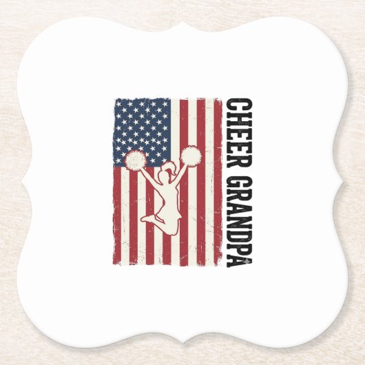 Opa patriotisches Vintage-Flag-Shirt-Design anfeue Untersetzer (Vorderseite)