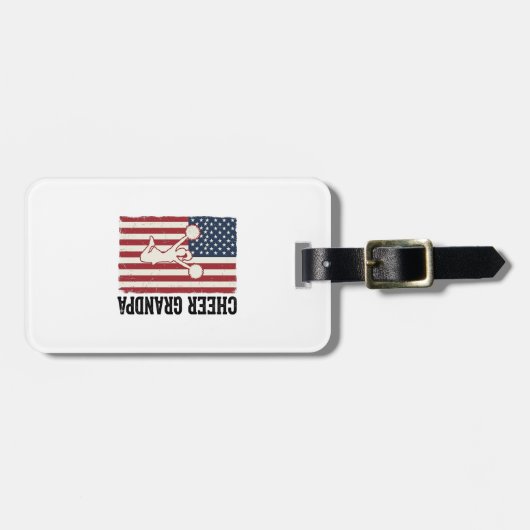 Opa patriotisches Vintage-Flag-Shirt-Design jubeln Gepäckanhänger (Vorderseite horizontal)