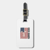 Opa patriotisches Vintage-Flag-Shirt-Design jubeln Gepäckanhänger (Vorderseite vertikal)
