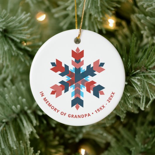 Opa Personalisiert Memorial Keepake Snowflake Keramik Ornament (Baum)