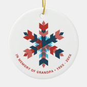 Opa Personalisiert Memorial Keepake Snowflake Keramik Ornament (Vorne)